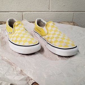 VANS Slip on Shoes ~ Yellow Checkered ~ 4.5 Men 6.0 Women